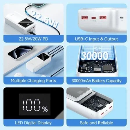 Vention Powerbank 30000mAh 22.5W FHM W0 Blanca Vention Powerbank 30000mAh 22.5W FHM W0 Blanca